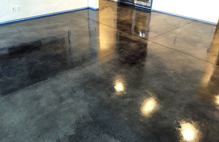 Black Acid Stain Finish on Concrete