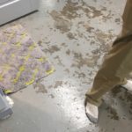 Concrete Floor with Chipped and Worn Paint
