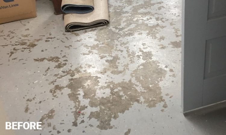 Concrete Floor with Chipped and Missing Paint