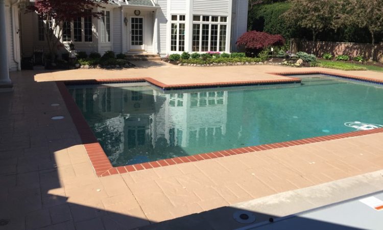 Clean Painted Concrete Pool Deck