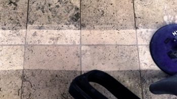 Stone Floor With a Streak Cleaned