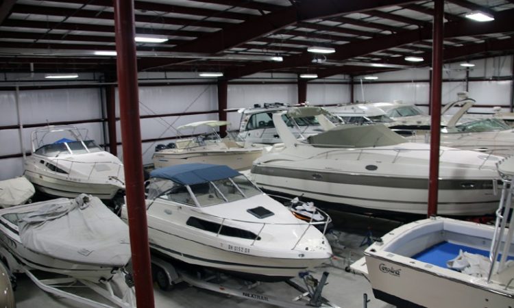 Boats in GK's Custom Polishing Climate-Controlled Indoor Storage Facility