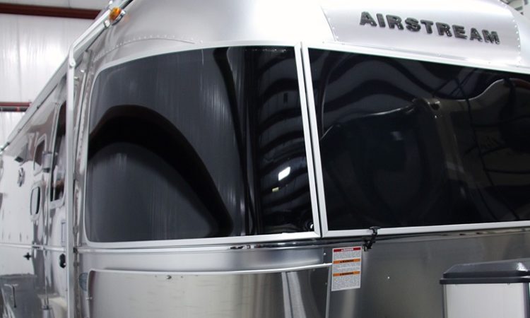 Airstream in GK's Custom Polishing Climate-Controlled Indoor Storage Facility